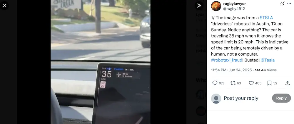 特斯拉無人出租&ldquo;翻車&rdquo;了？上線兩日多次違反交規，運營首日就遭調查